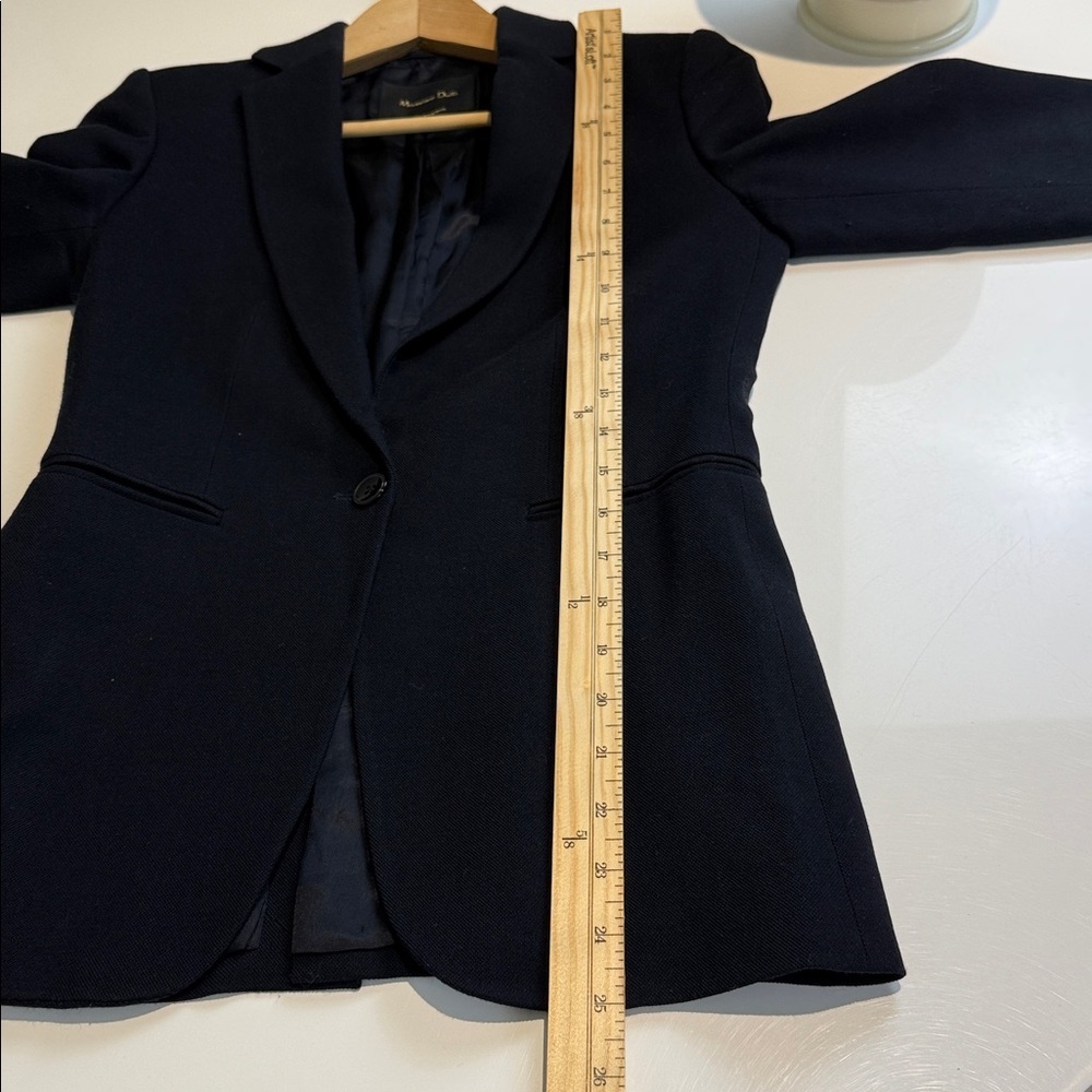 Massimo Dutti Classic Navy Blue Blazer Size 2 - Picture 5 of 9